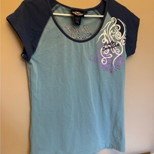 Harley-Davidson Embroidered Blue Tank Top